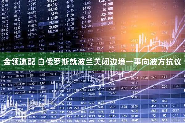 金领速配 白俄罗斯就波兰关闭边境一事向波方抗议