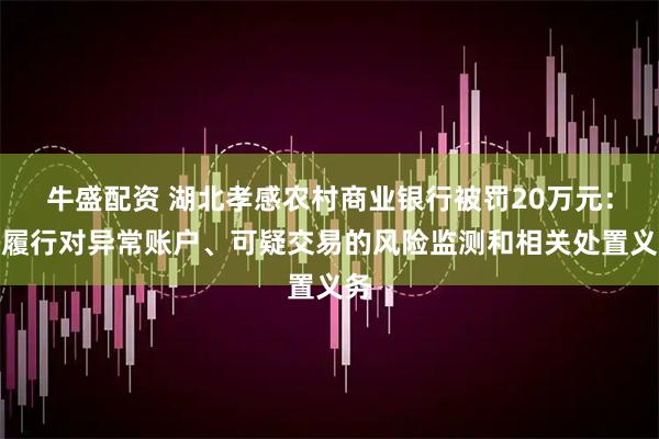 牛盛配资 湖北孝感农村商业银行被罚20万元：未履行对异常账户、可疑交易的风险监测和相关处置义务