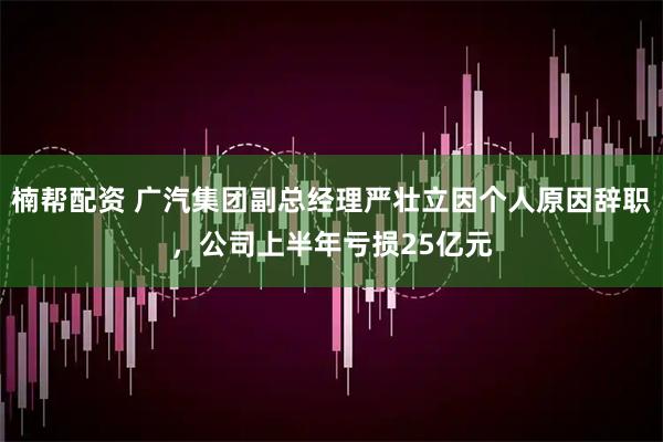 楠帮配资 广汽集团副总经理严壮立因个人原因辞职，公司上半年亏损25亿元