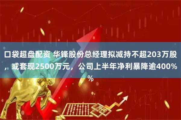 口袋超盘配资 华锋股份总经理拟减持不超203万股，或套现2500万元，公司上半年净利暴降逾400%